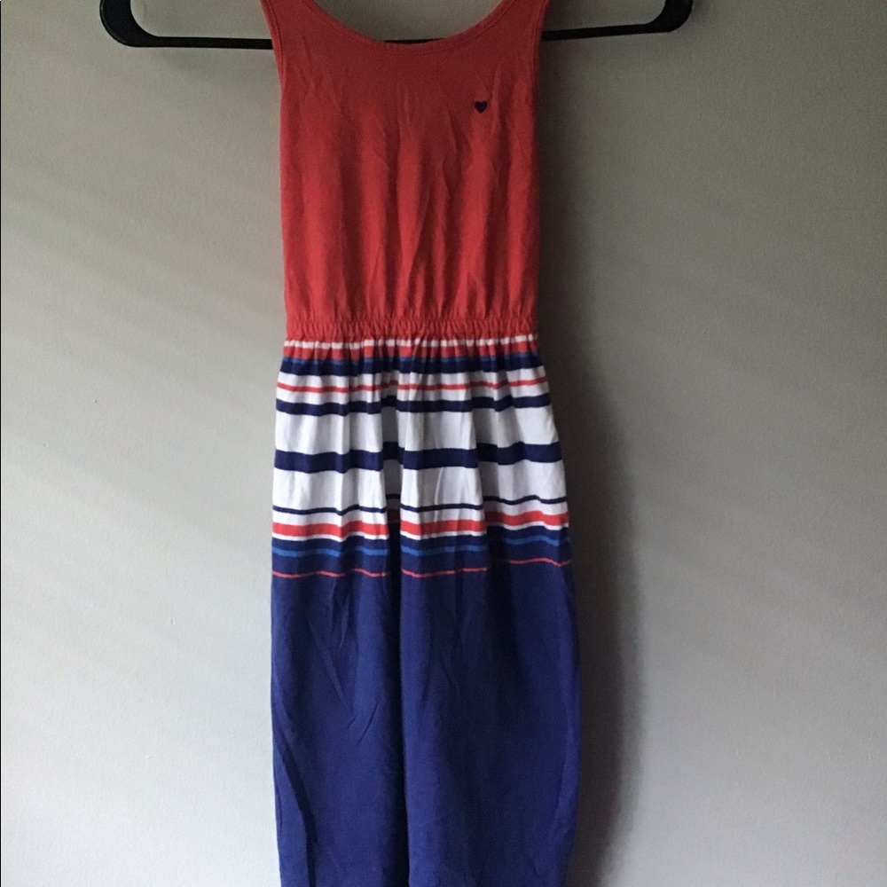 Blue,white, and red dress